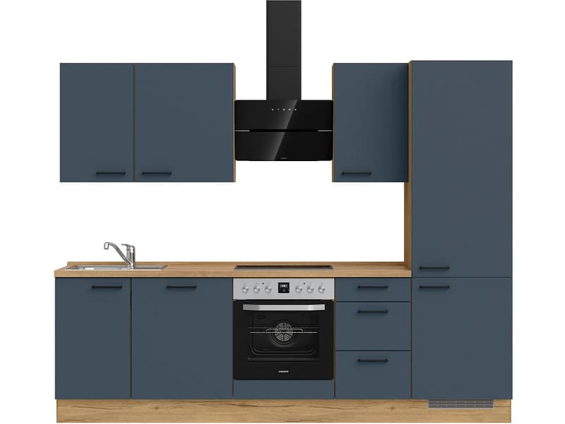 Komplette Küche MODUSET EASYTOUCH PREMIUM Fjordblau 60x270cm