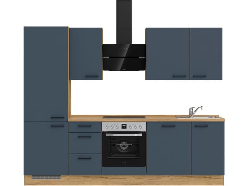 Komplette Küche MODUSET EASYTOUCH PREMIUM Fjordblau 60x270cm