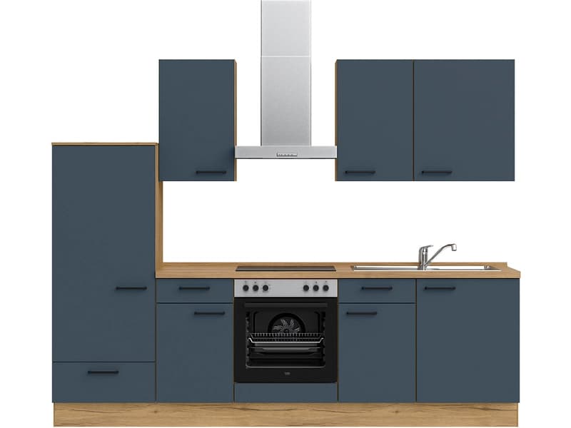 Komplette Küche MODUSET EASYTOUCH CLASSIC Fjordblau 60x270cm