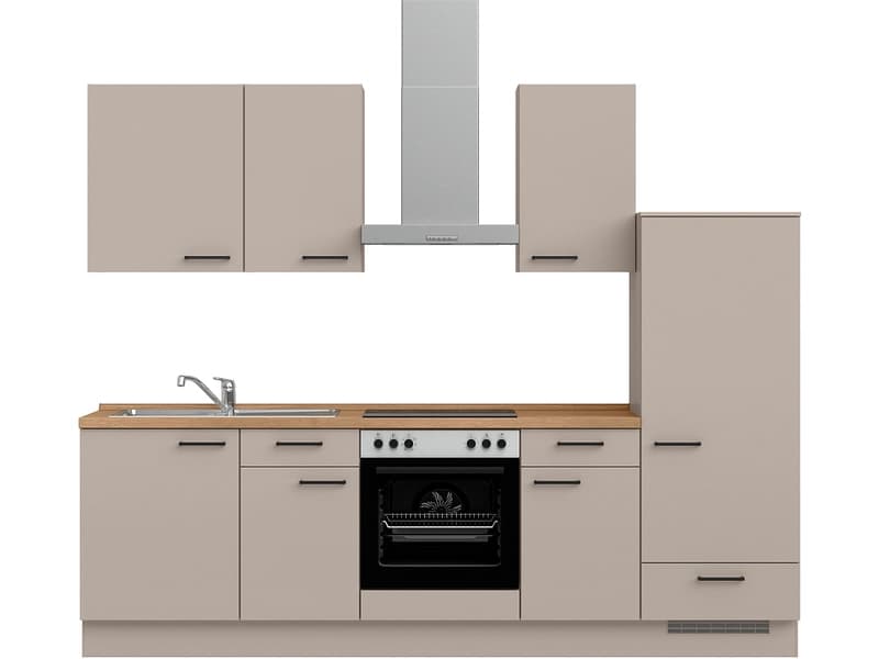Komplette Küche mit Elektrogeräten MODUSET EASYTOUCH CLASSIC Sand ultramatt 60x270cm