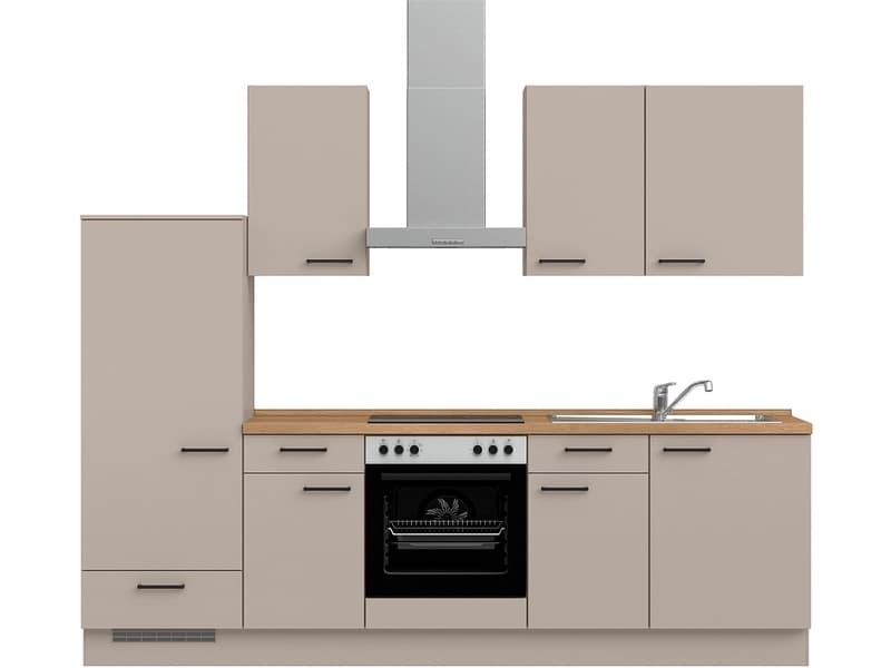 Komplette Küche mit Elektrogeräten MODUSET EASYTOUCH CLASSIC Sand ultramatt 60x270cm