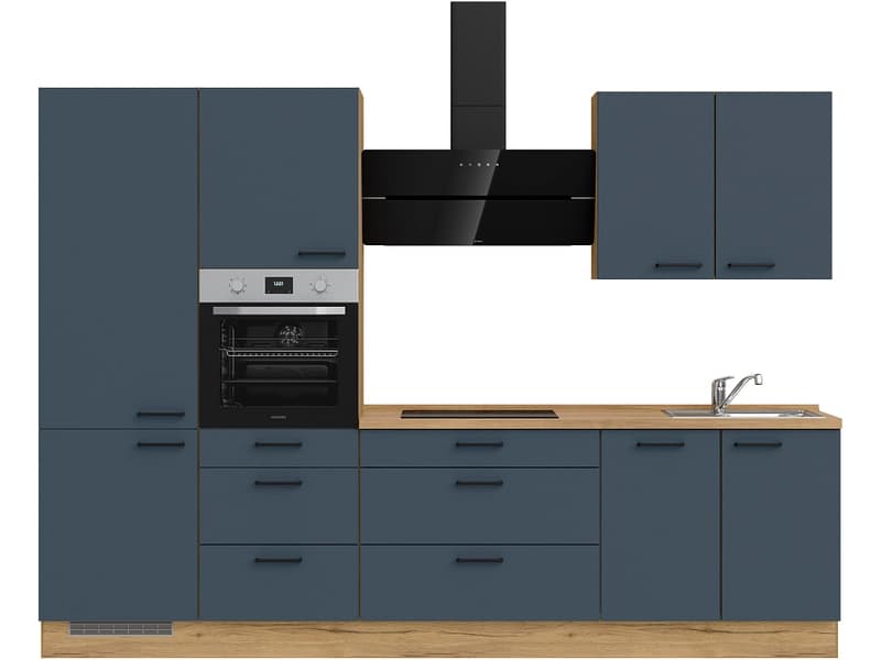 Komplette Küche MODUSET EASYTOUCH PREMIUM Fjordblau 60x300cm