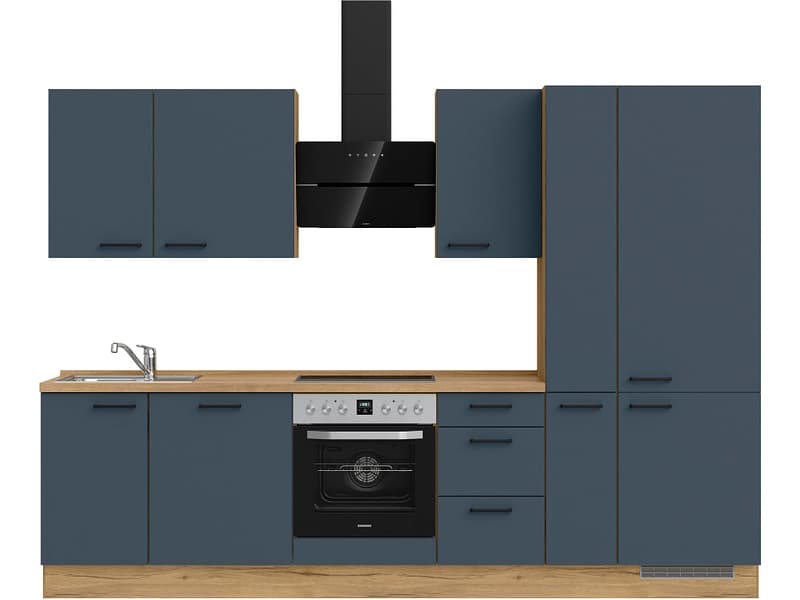 Komplette Küche MODUSET EASYTOUCH PREMIUM Fjordblau 60x300cm