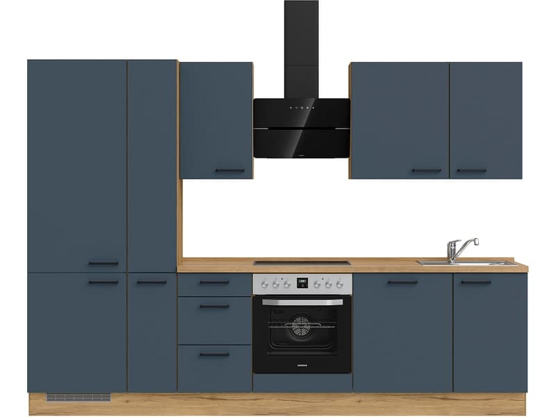 Komplette Küche MODUSET EASYTOUCH PREMIUM Fjordblau 60x300cm