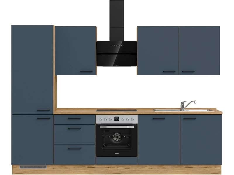 Komplette Küche MODUSET EASYTOUCH PREMIUM Fjordblau 60x300cm