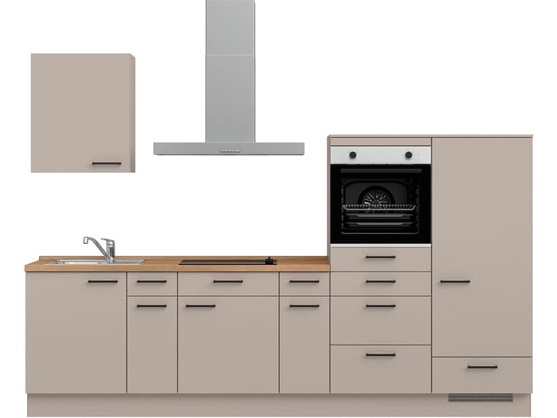 Komplette Küche mit Elektrogeräten MODUSET EASYTOUCH CLASSIC Sand ultramatt 60x300cm