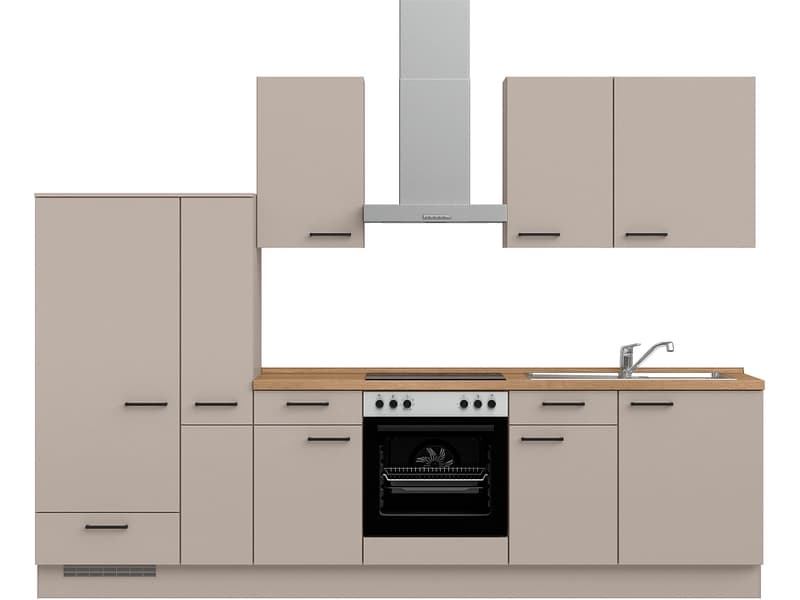 Komplette Küche mit Elektrogeräten MODUSET EASYTOUCH CLASSIC Sand ultramatt 60x300cm