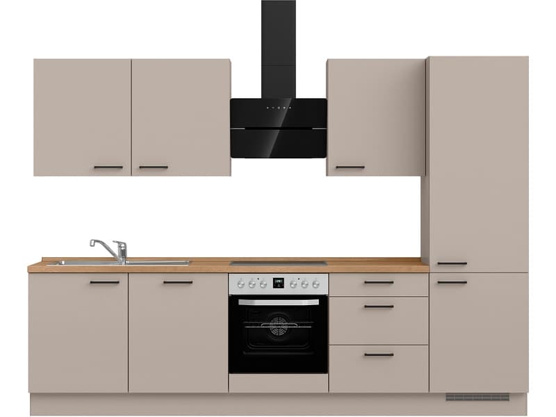 Komplette Küche mit Elektrogeräten MODUSET EASYTOUCH PREMIUM Sand ultramatt 60x300cm