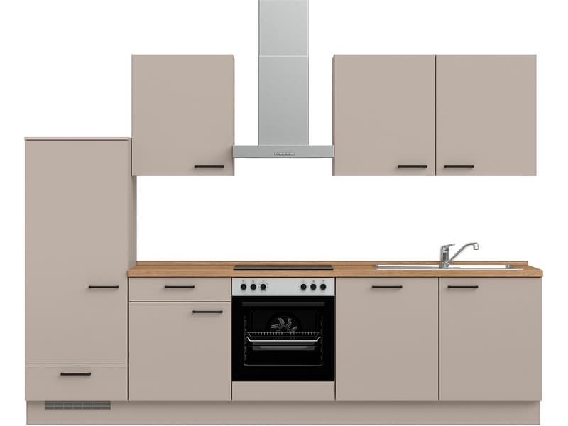 Komplette Küche mit Elektrogeräten MODUSET EASYTOUCH CLASSIC Sand ultramatt 60x300cm