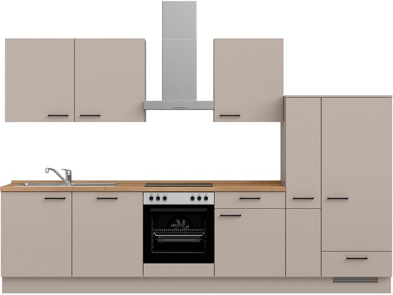 Komplette Küche mit Elektrogeräten MODUSET EASYTOUCH CLASSIC Sand ultramatt 60x330cm