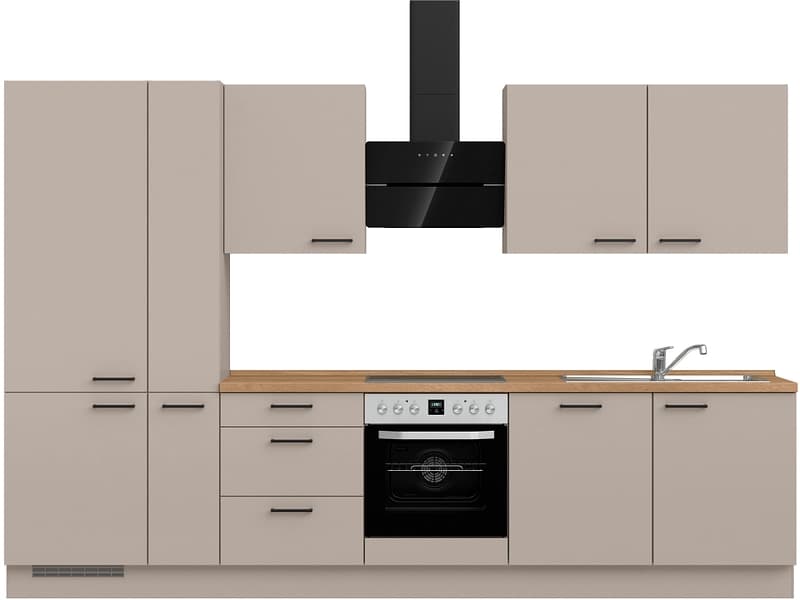 Komplette Küche mit Elektrogeräten MODUSET EASYTOUCH PREMIUM Sand ultramatt 60x330cm