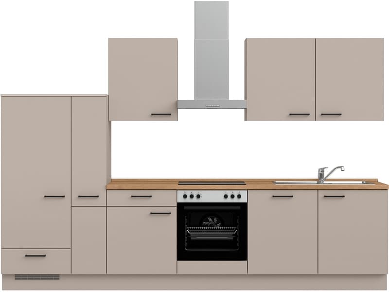 Komplette Küche mit Elektrogeräten MODUSET EASYTOUCH CLASSIC Sand ultramatt 60x330cm