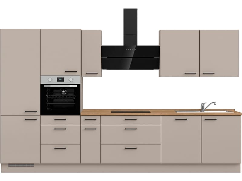 Komplette Küche mit Elektrogeräten MODUSET EASYTOUCH PREMIUM Sand ultramatt 60x360cm
