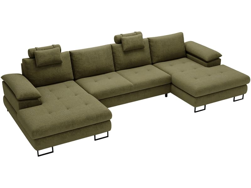 Ecksofa CUBA Stoff dunkelgrün