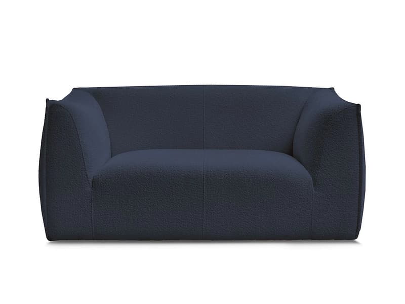 2er Sofa BOBOCHIC GIORGIA Boucle-Stoff dunkelblau