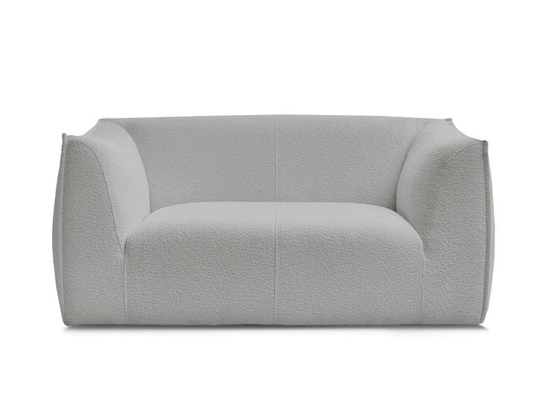 2er Sofa BOBOCHIC GIORGIA Boucle-Stoff hellgrau