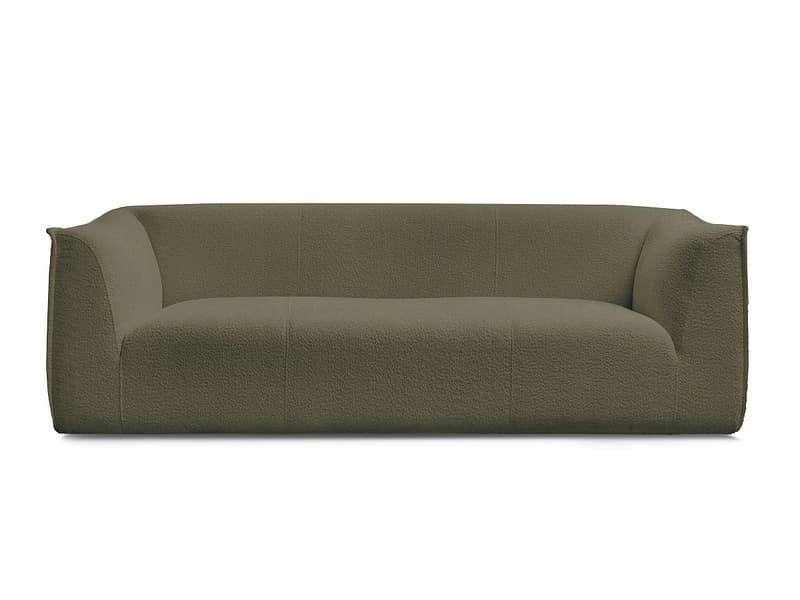 3er Sofa BOBOCHIC GIORGIA Boucle-Stoff grün