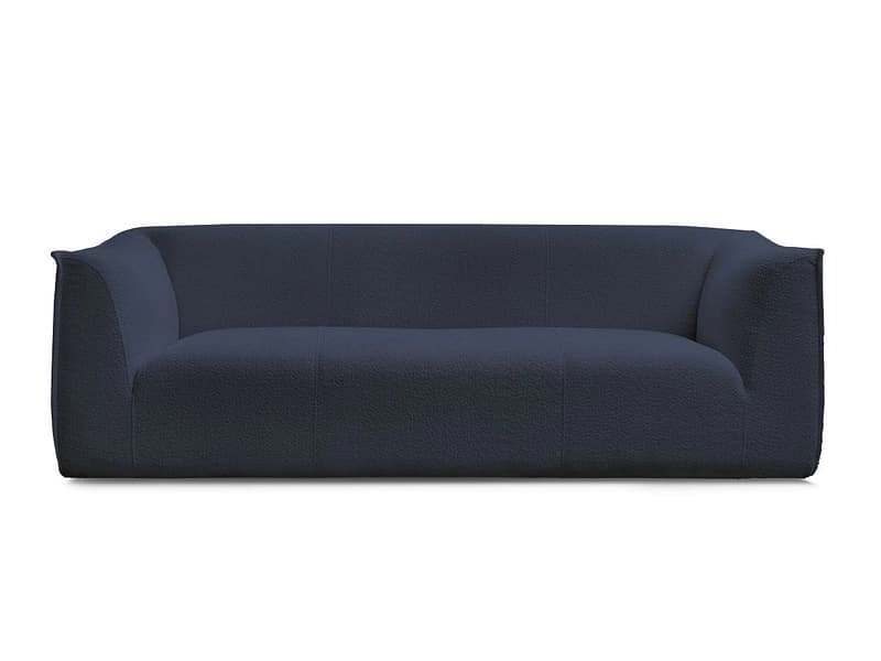 3er Sofa BOBOCHIC GIORGIA Boucle-Stoff dunkelblau