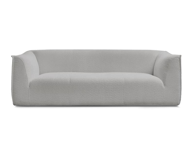 3er Sofa BOBOCHIC GIORGIA Boucle-Stoff hellgrau