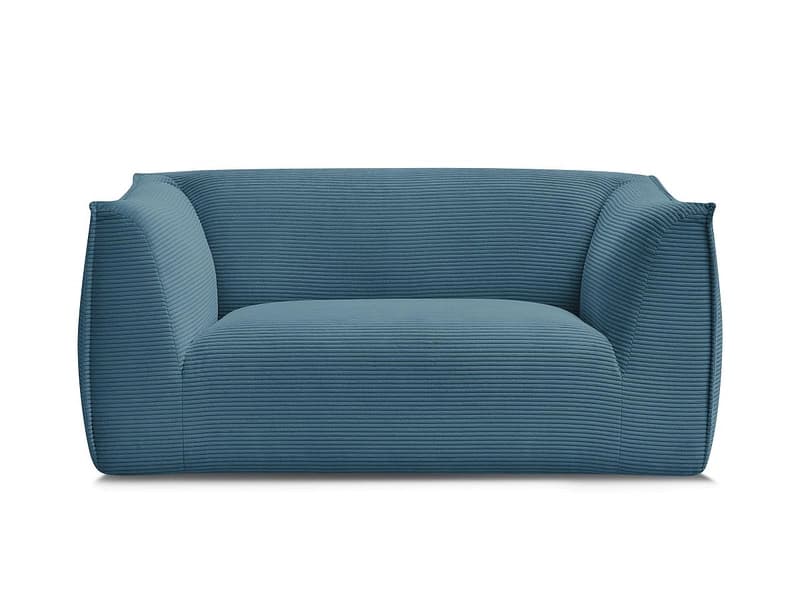 2er Sofa BOBOCHIC GIORGIA Cord-Stoff hellblau