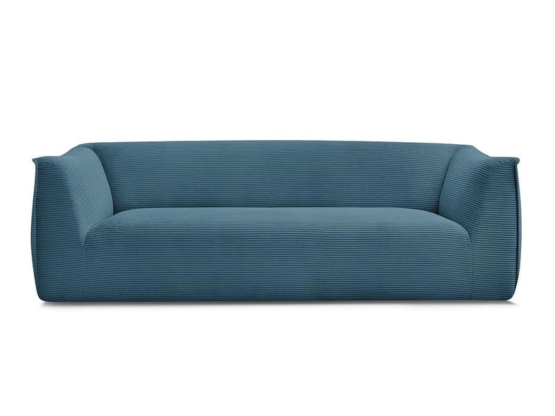 3er Sofa BOBOCHIC GIORGIA Cord-Stoff hellblau