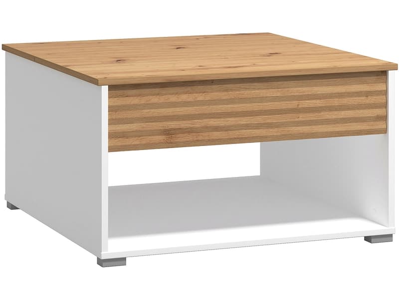 Aufklappbarer Couchtisch TARANTO 80x80x44.8cm weiss