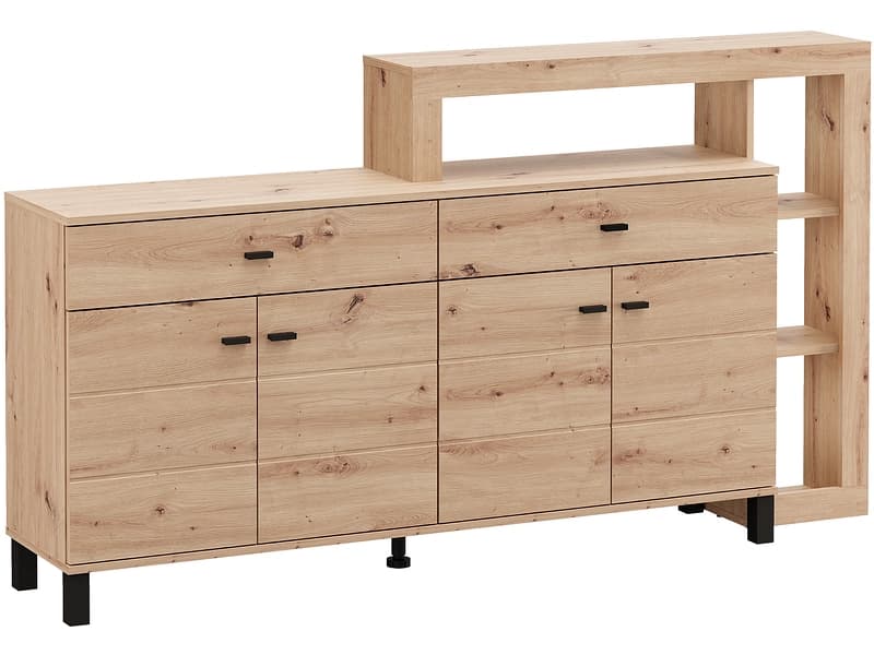 Kommode SARK 4 Türen 2 Schubladen 35x183x100.5cm artisan eiche melamin