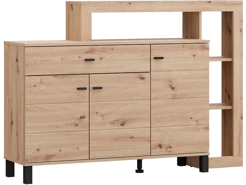 Kommode SARK 3 Türen 1 Schublade 35x144.5x100.5cm artisan eiche melamin