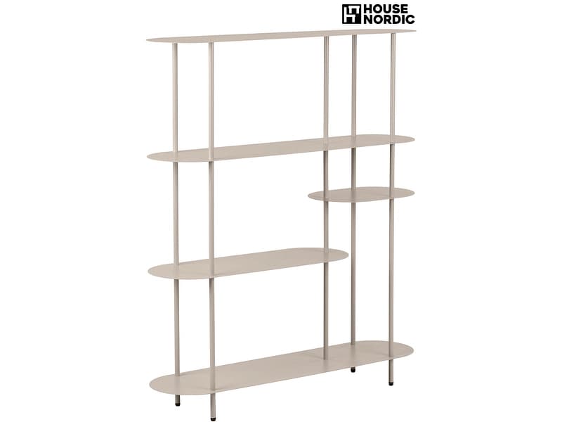 HOUSE NORDIC Regal RIETI 118x31x139cm metall matt