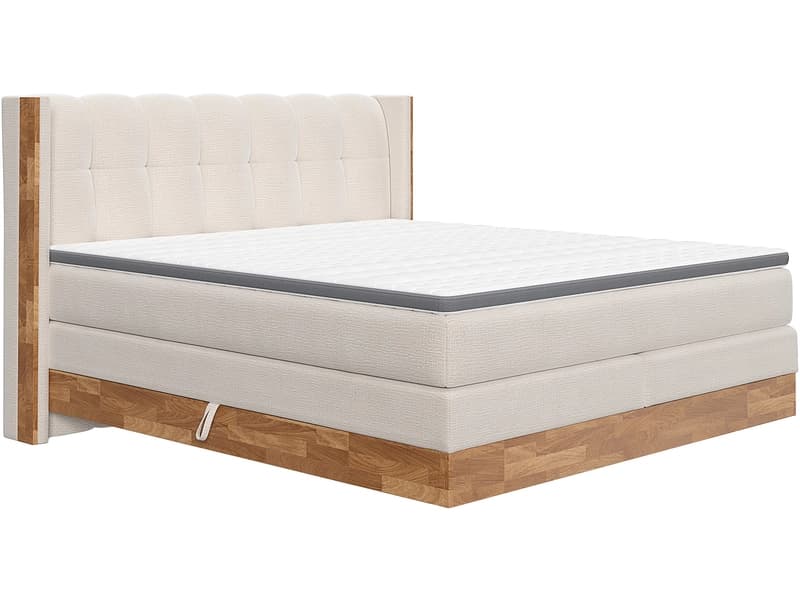 Boxspringbett MATTERHORN beige 180x200cm fest