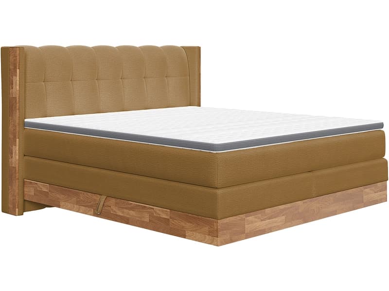 Boxspringbett MATTERHORN braun 200x200cm fest