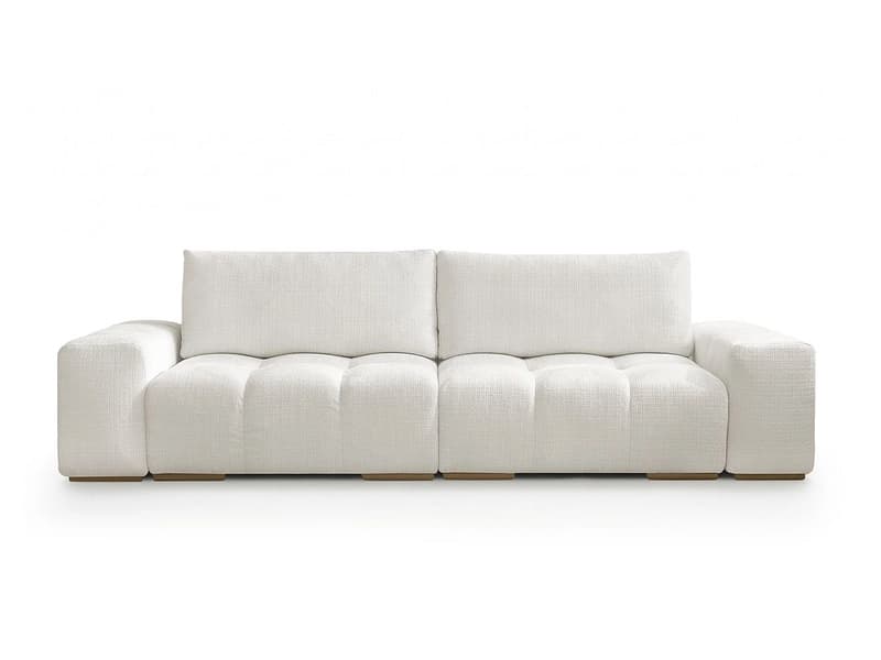 3er Sofa BOBOCHIC ANAKIN Stoff mit Textur weiss