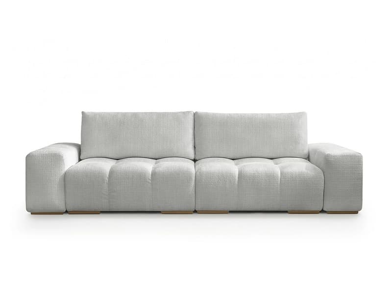 3er Sofa BOBOCHIC ANAKIN Stoff mit Textur hellgrau