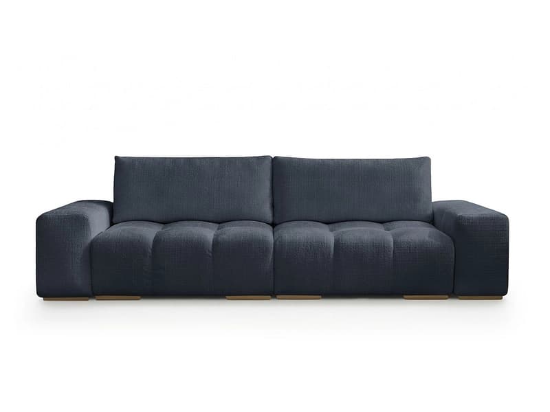 3er Sofa BOBOCHIC ANAKIN Stoff mit Textur dunkelblau