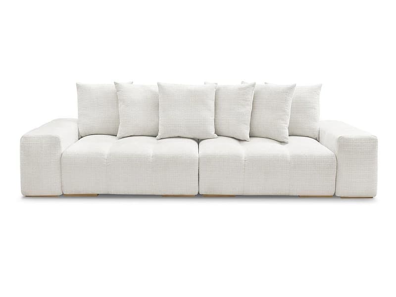 3er Sofa BOBOCHIC ANAKIN Stoff mit Textur weiss