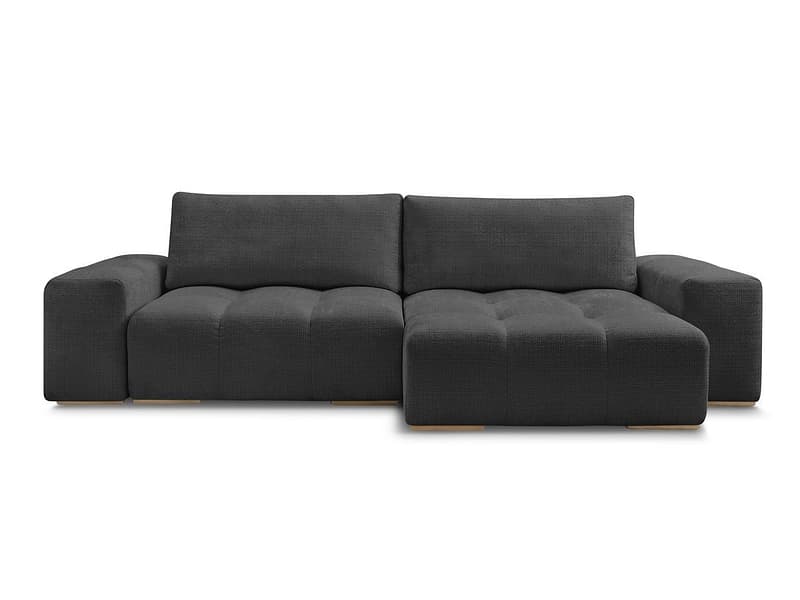 Ecksofa BOBOCHIC ANAKIN Stoff mit Textur schwarz