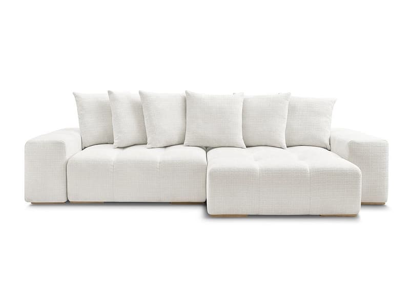 Ecksofa BOBOCHIC ANAKIN Stoff mit Textur weiss