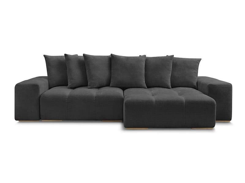 Ecksofa BOBOCHIC ANAKIN Stoff mit Textur schwarz