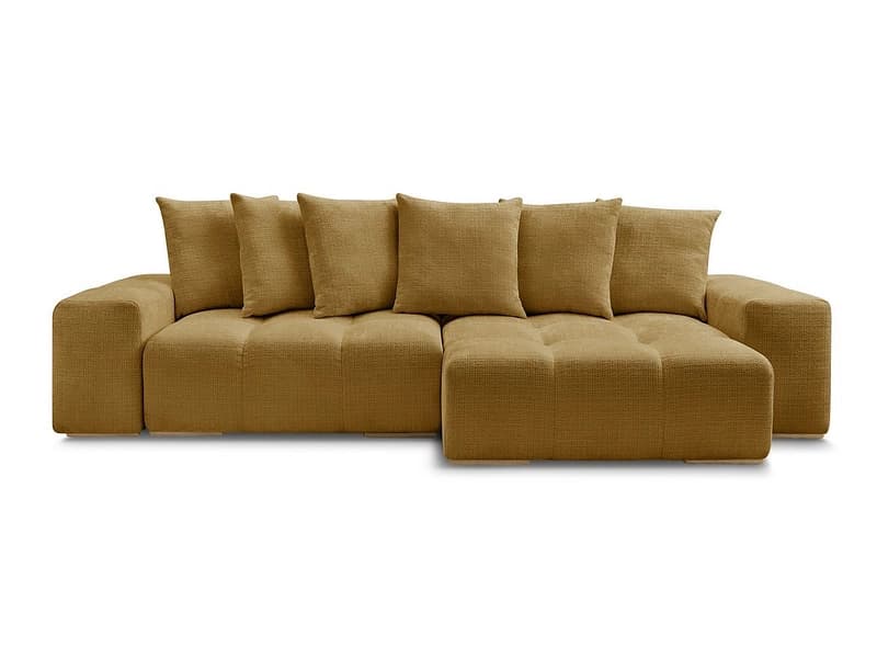 Ecksofa BOBOCHIC ANAKIN Stoff mit Textur gelb