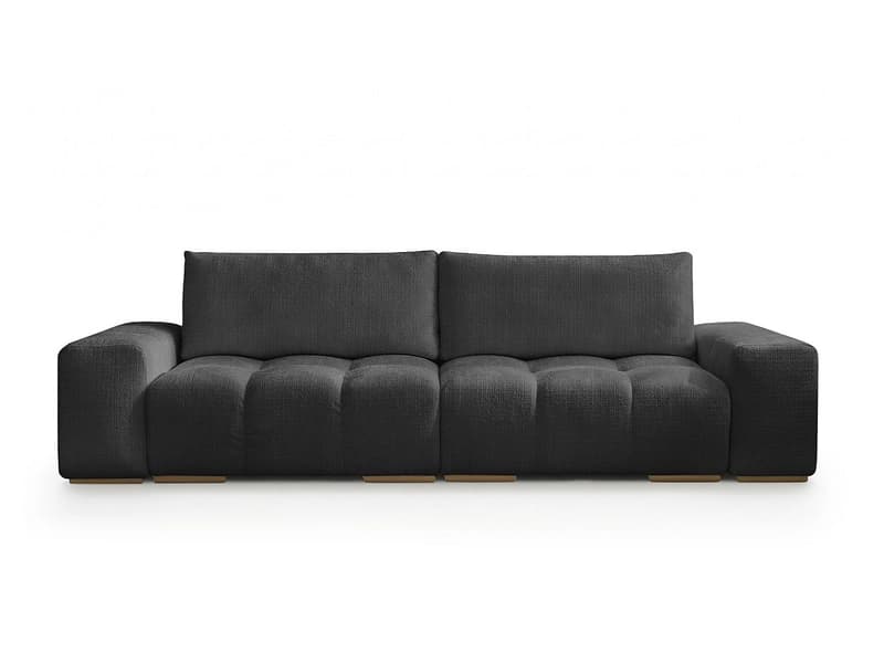 3er Sofa BOBOCHIC ANAKIN Stoff mit Textur schwarz