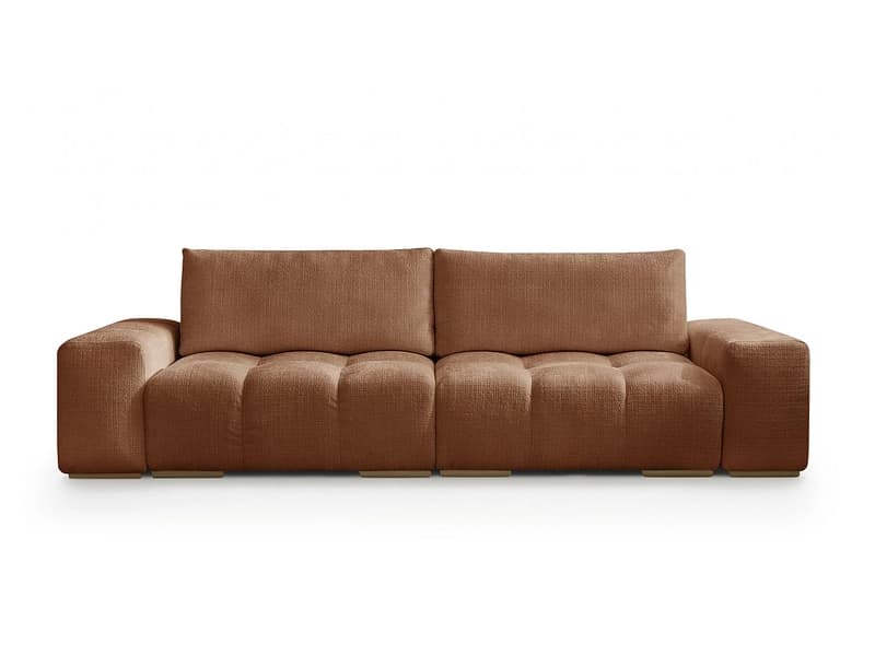 3er Sofa BOBOCHIC ANAKIN Stoff mit Textur orange