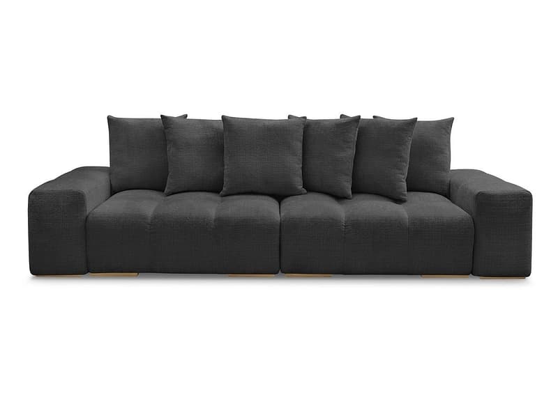 3er Sofa BOBOCHIC ANAKIN Stoff mit Textur schwarz