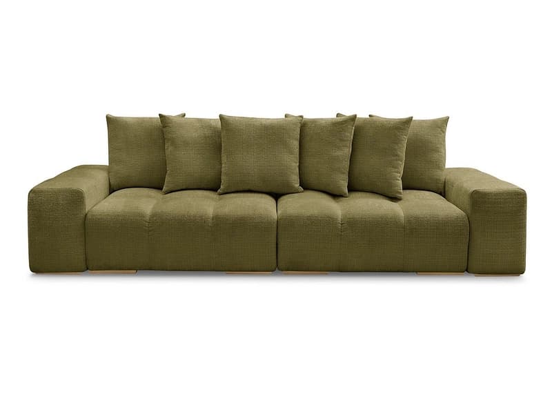 3er Sofa BOBOCHIC ANAKIN Stoff mit Textur grün