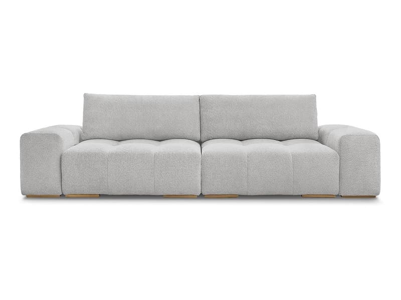 3er Sofa BOBOCHIC ANAKIN Boucle-Stoff hellgrau