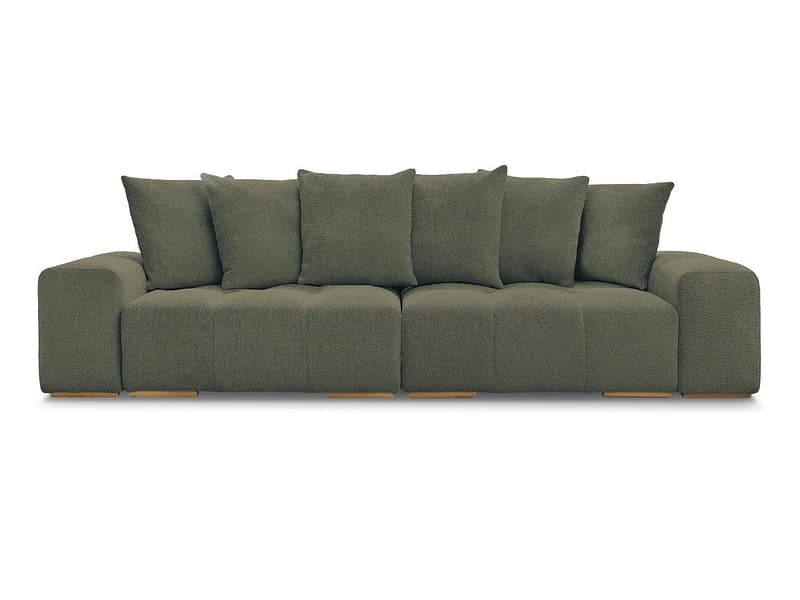 3er Sofa BOBOCHIC ANAKIN Boucle-Stoff grün
