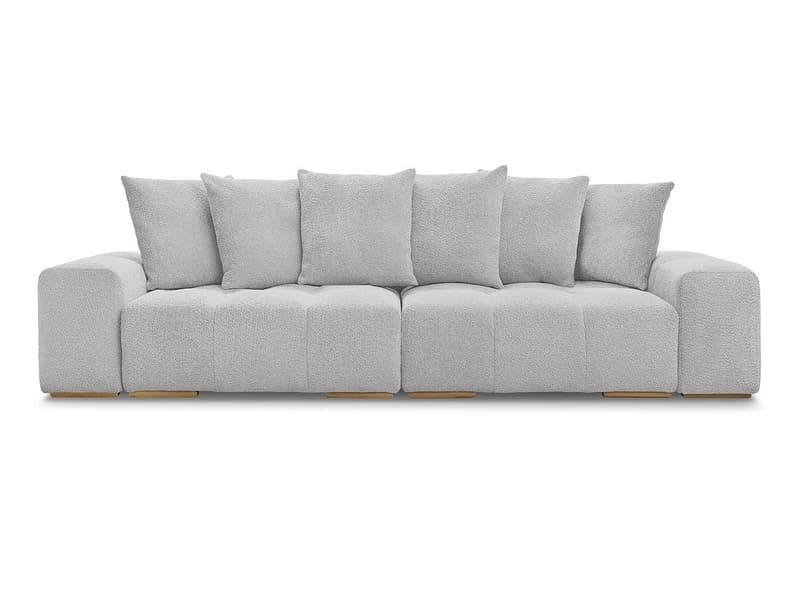 3er Sofa BOBOCHIC ANAKIN Boucle-Stoff hellgrau