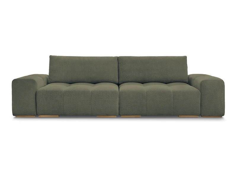 3er Sofa BOBOCHIC ANAKIN Boucle-Stoff grün