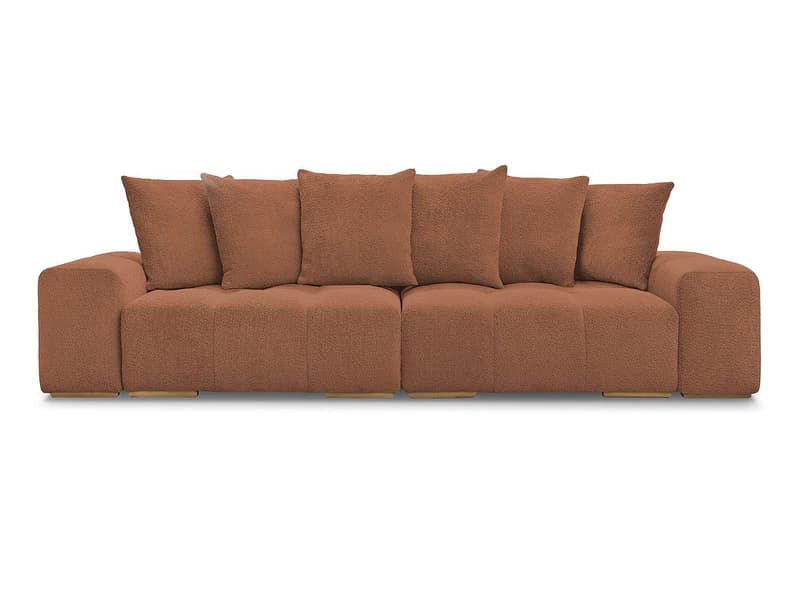 3er Sofa BOBOCHIC ANAKIN Boucle-Stoff orange