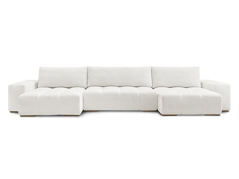 Wohnlandschaft BOBOCHIC ANAKIN Stoff mit Textur weiss