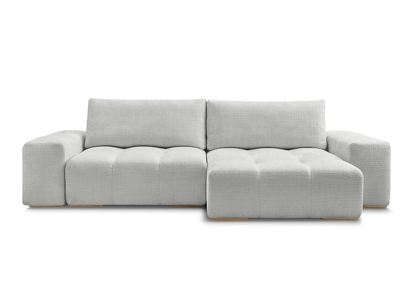 Ecksofa BOBOCHIC ANAKIN Stoff mit Textur hellgrau